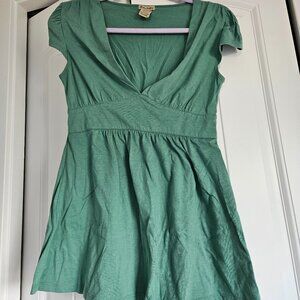 Green V Neck Girls Shirt